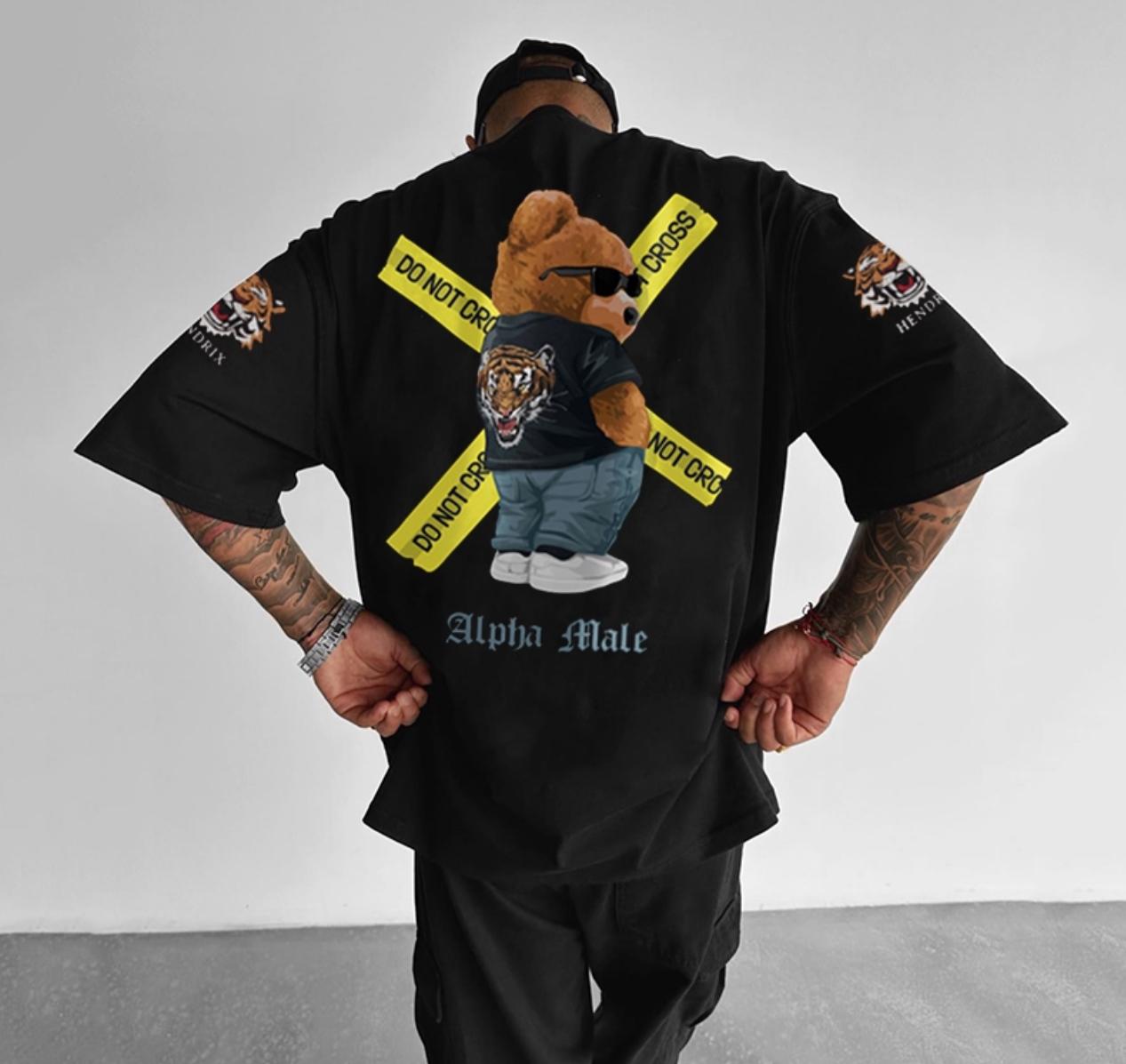 Camiseta Oversized Urso Preta