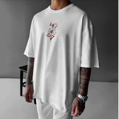 Camiseta Oversized Bússola Branca