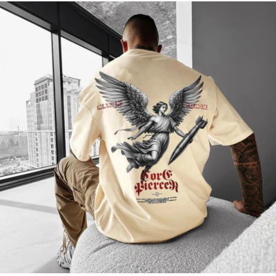 Camiseta Oversized Anjo Off White