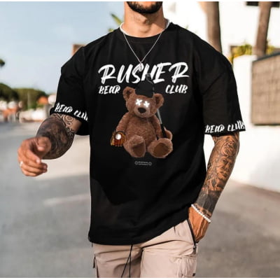 Camiseta Oversized Bear Preta