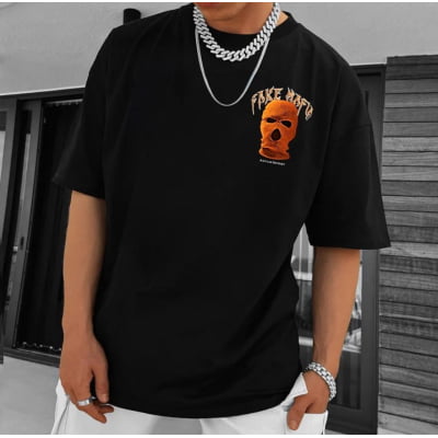 Camiseta Oversized Balaclava Preta