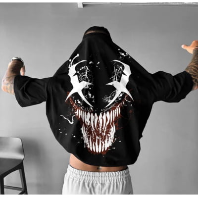 Camiseta Oversized Smile Preta